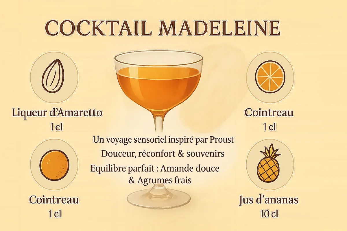 Cocktail madeleine : comment capturer le goût du biscuit dans un verre