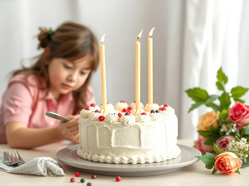 Gâteau des familles tranché net sur une assiette, avec une tasse de thé brun